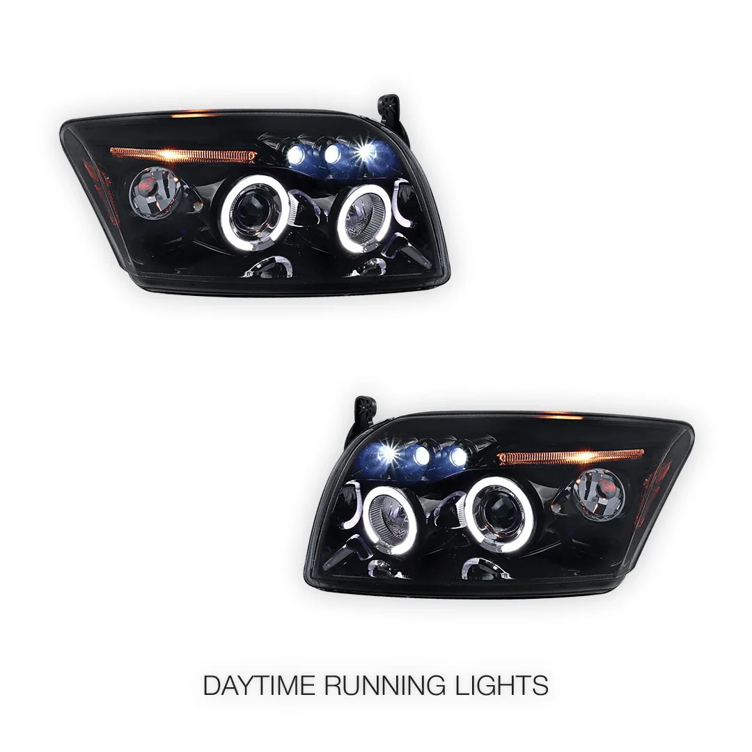 Dodge Caliber PM (2006 - 2012) Angel-Eyes DRL Projector Headlights LH + RH - Image 6