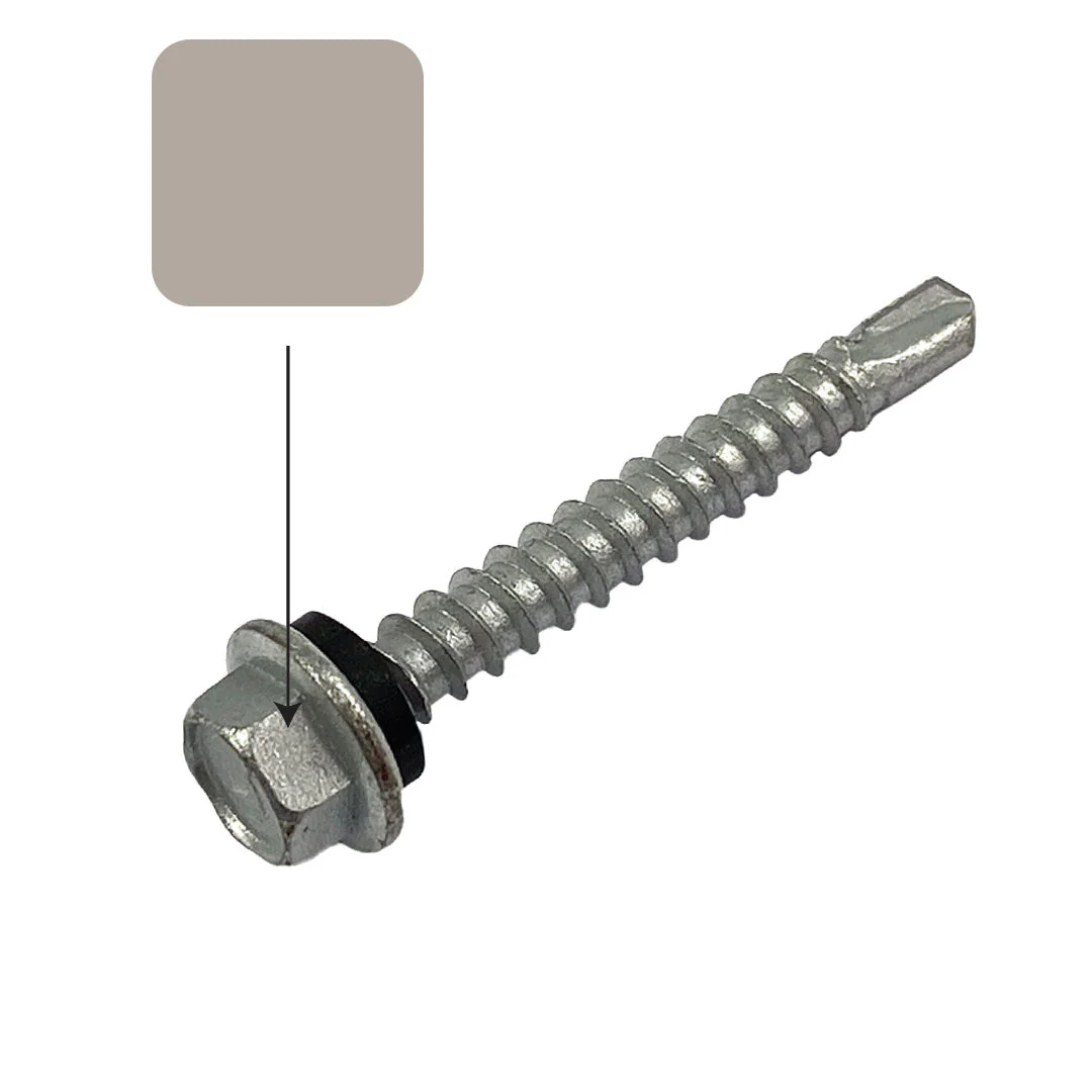 Dune Colorbond 10g-16 x 16mm Hex Head Self Drilling Screw Tek with NEO Seal Galvanised - Image 2