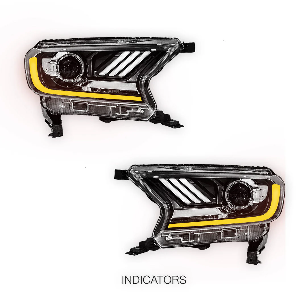 Ford Everest UA (2015 - 2021) Full LED DRL Dual beam Projector Headlights LH + RH - Image 3