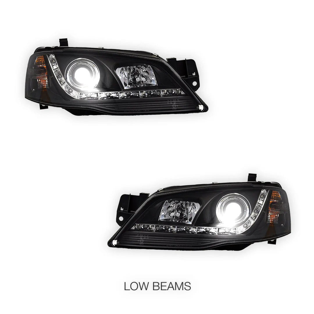 Ford Fairmont BF (2005 - 2008) LED DRL Projector Headlights LH + RH - Image 4