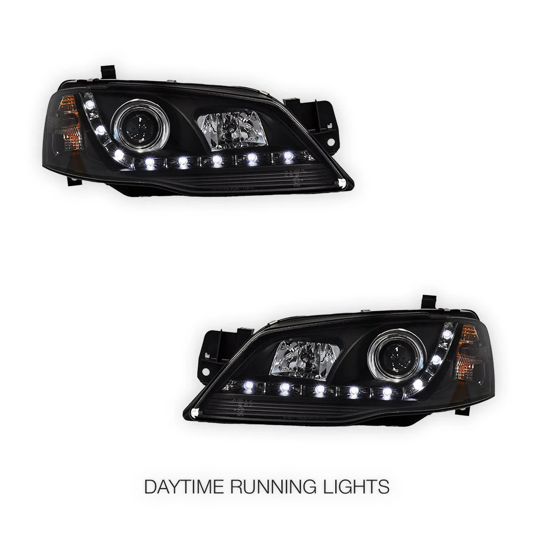 Ford Fairmont BF (2005 - 2008) LED DRL Projector Headlights LH + RH - Image 6