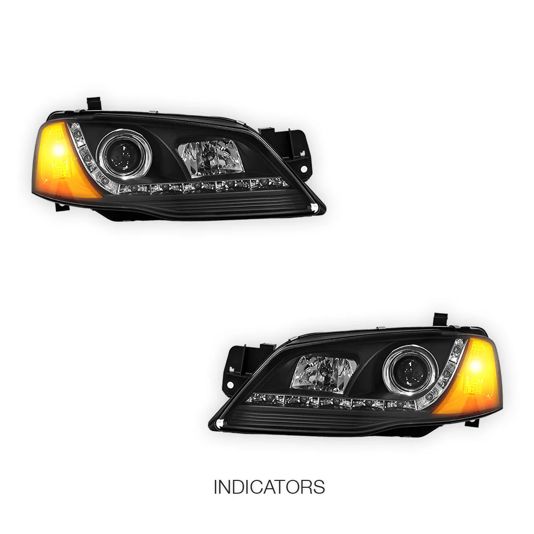 Ford Fairmont BF (2005 - 2010) LED DRL Projector Headlights LH + RH - Image 3
