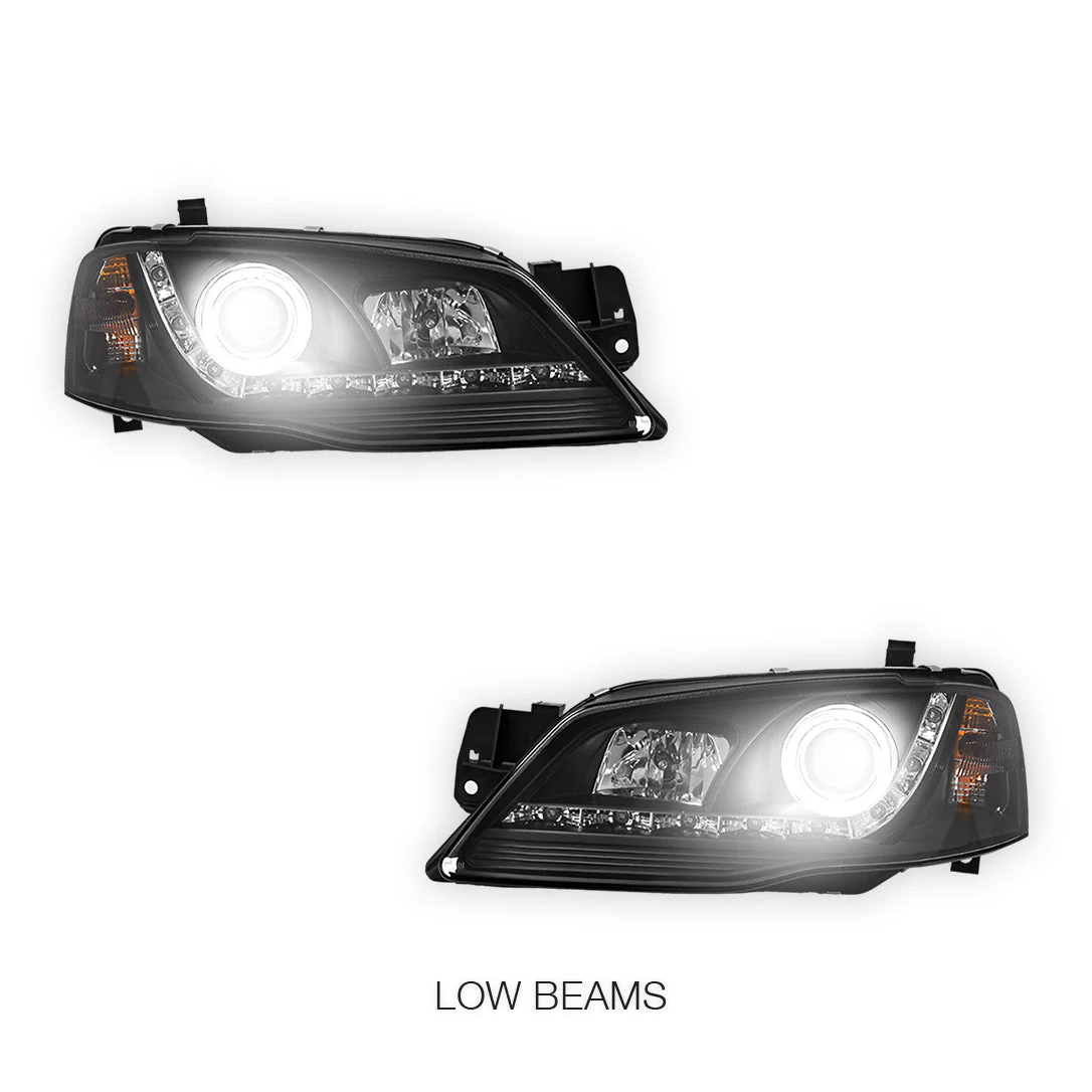 Ford Fairmont BF (2005 - 2010) LED DRL Projector Headlights LH + RH - Image 4