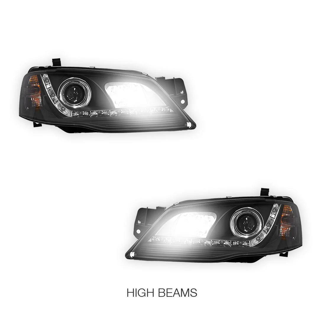 Ford Fairmont BF (2005 - 2010) LED DRL Projector Headlights LH + RH - Image 5
