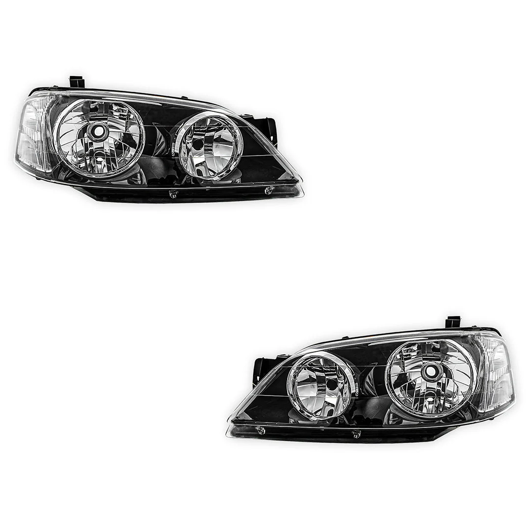 Ford Falcon BA / BF (2002 - 2006) Black Headlights LH + RH - Image 2