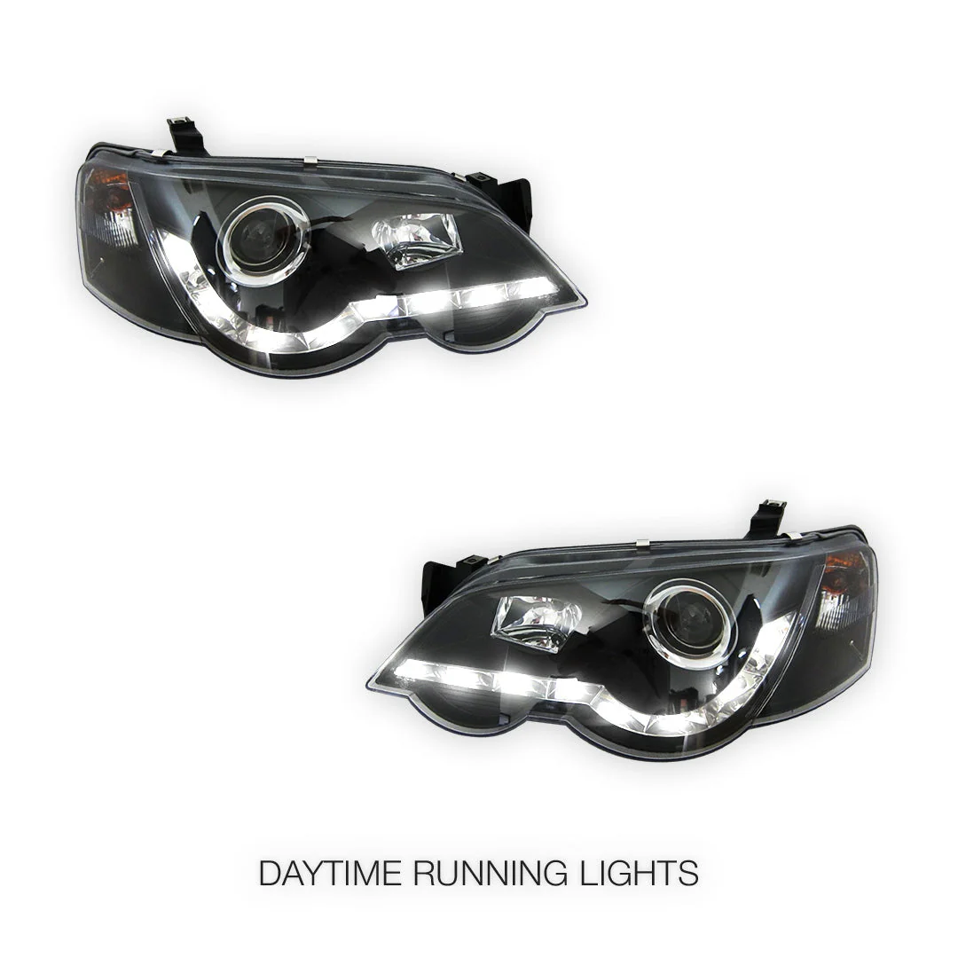 Ford Falcon BA / BF (2002 - 2008) LED DRL Projector Headlights LH + RH - Image 12