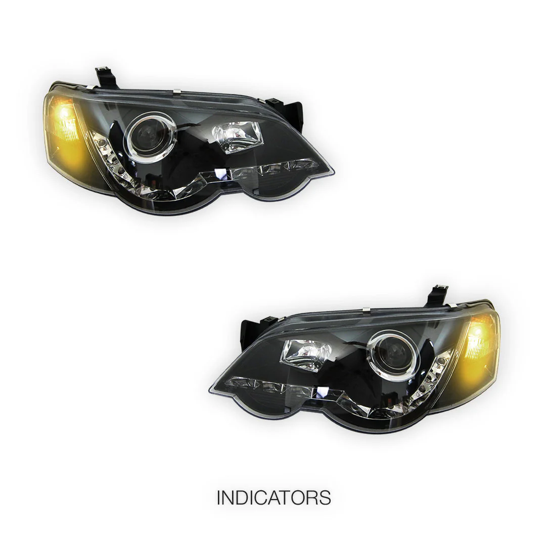 Ford Falcon BA / BF (2002 - 2008) LED DRL Projector Headlights LH + RH - Image 3