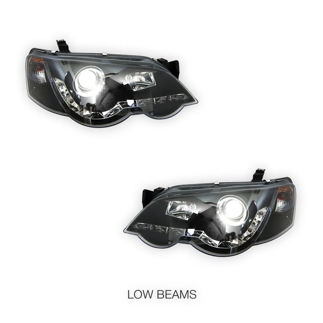 Ford Falcon BA / BF (2002 - 2008) LED DRL Projector Headlights LH + RH - Image 4