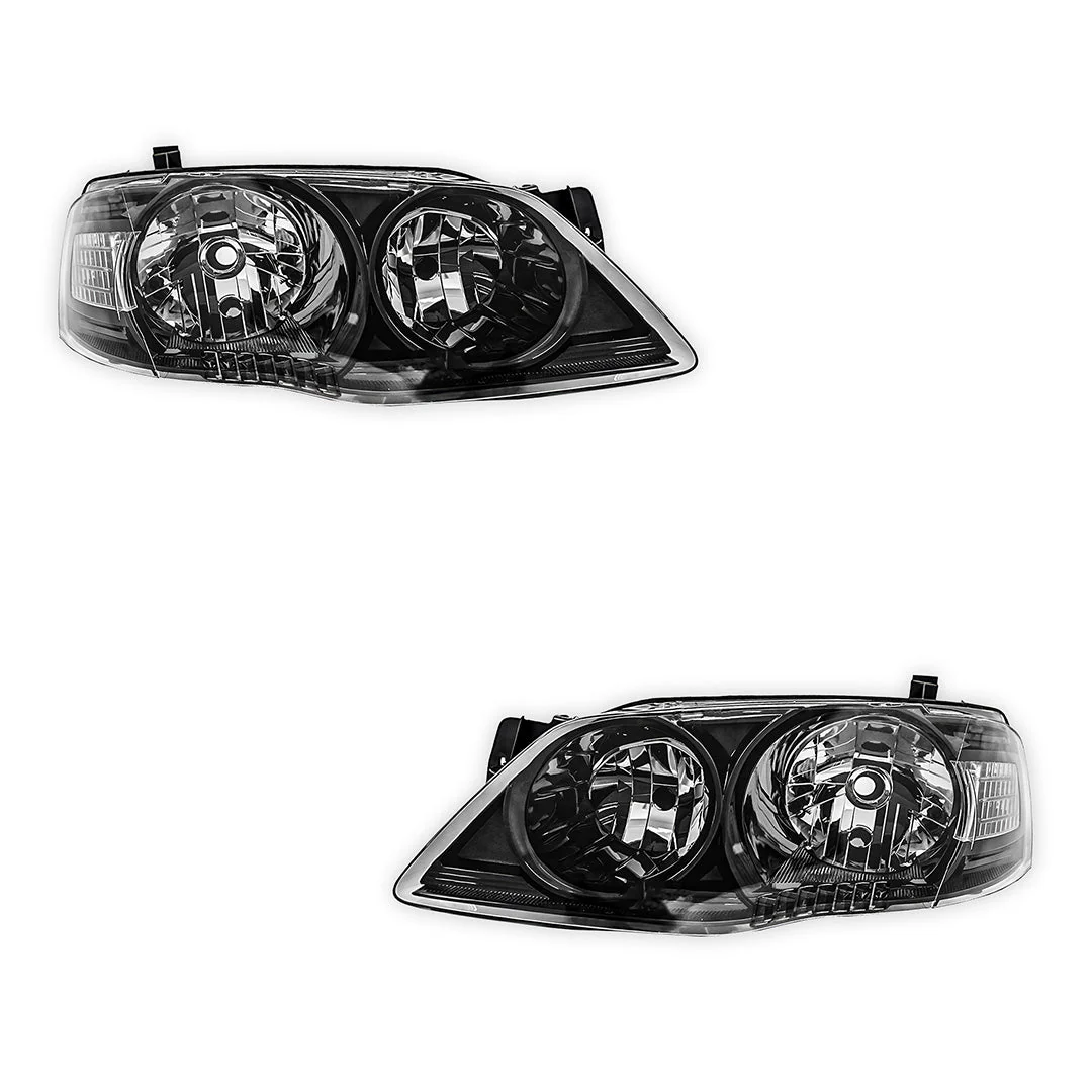 Ford Falcon BF Series 2 & 3 (2006 - 2011) Black Headlights LH + RH - Image 3