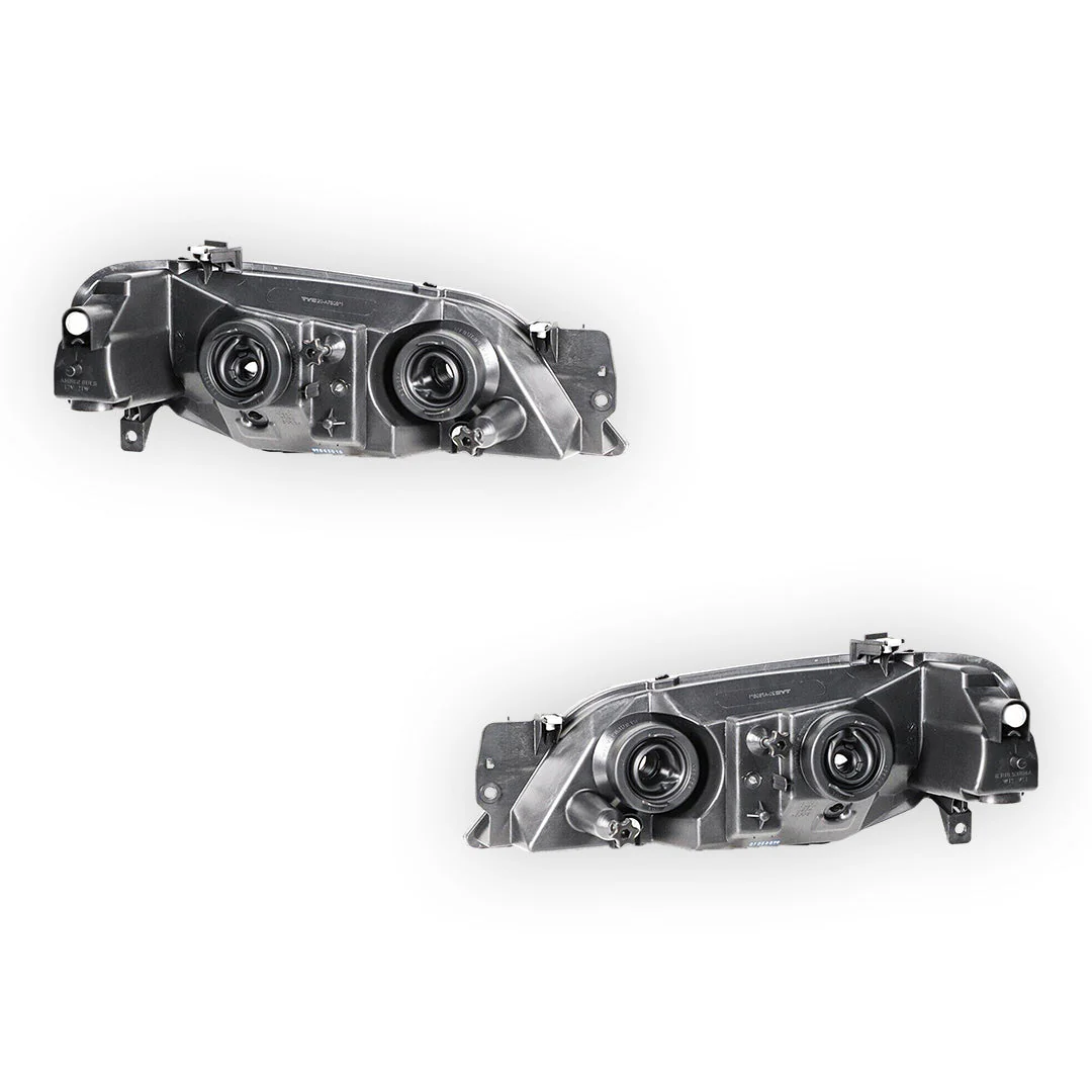 Ford Falcon BF Series 2 & 3 (2006 - 2011) Chrome / Black Headlights LH + RH - Image 5