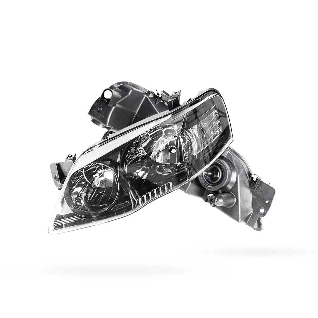 Ford Falcon BF Series 2 & 3 (2006 - 2011) Chrome / Black OEM Style Headlights LH + RH - Image 4