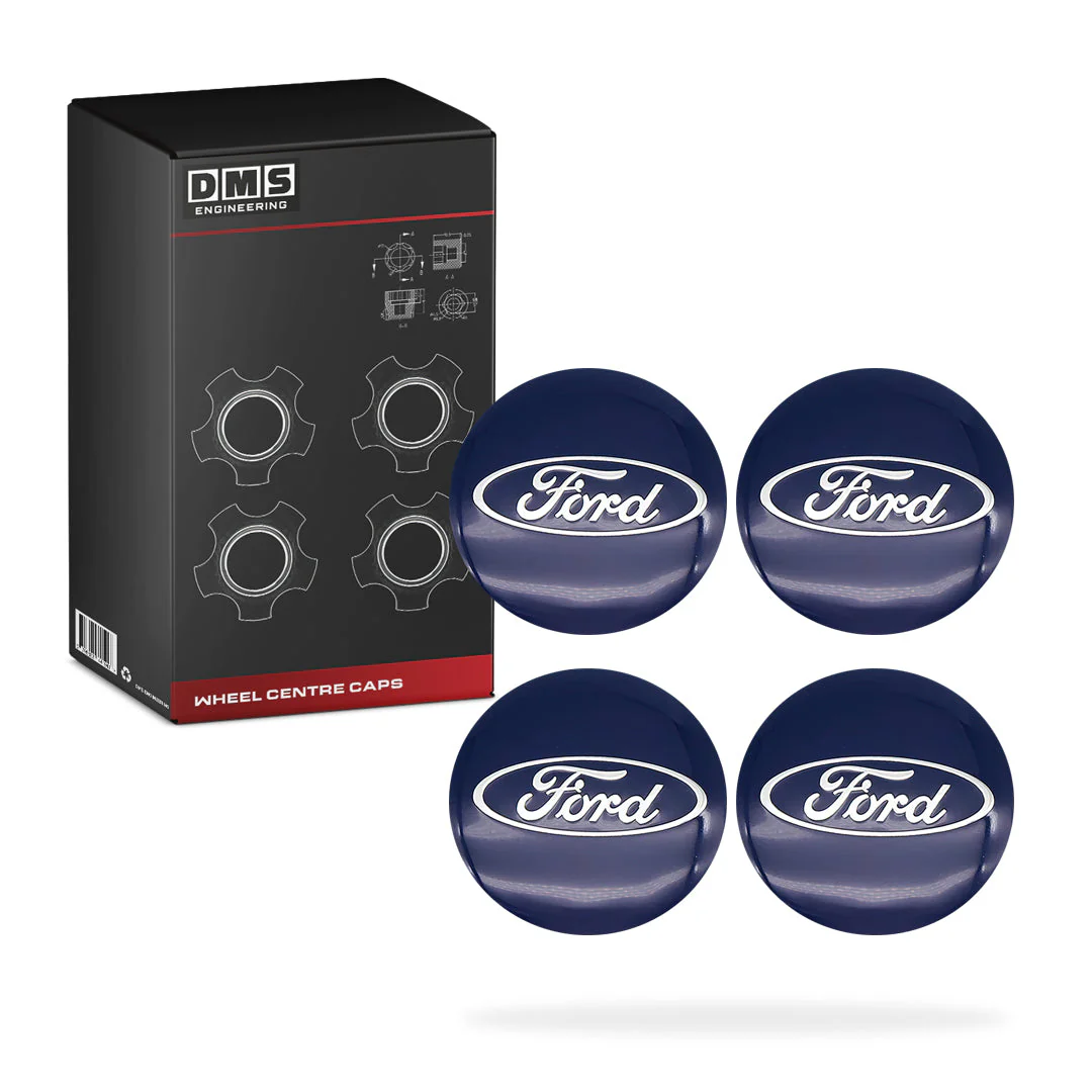 Ford Falcon EF / AU / BA / BF / FG (1996 - 2014) 4 Pcs. Blue Wheel Centre Caps - Image 3
