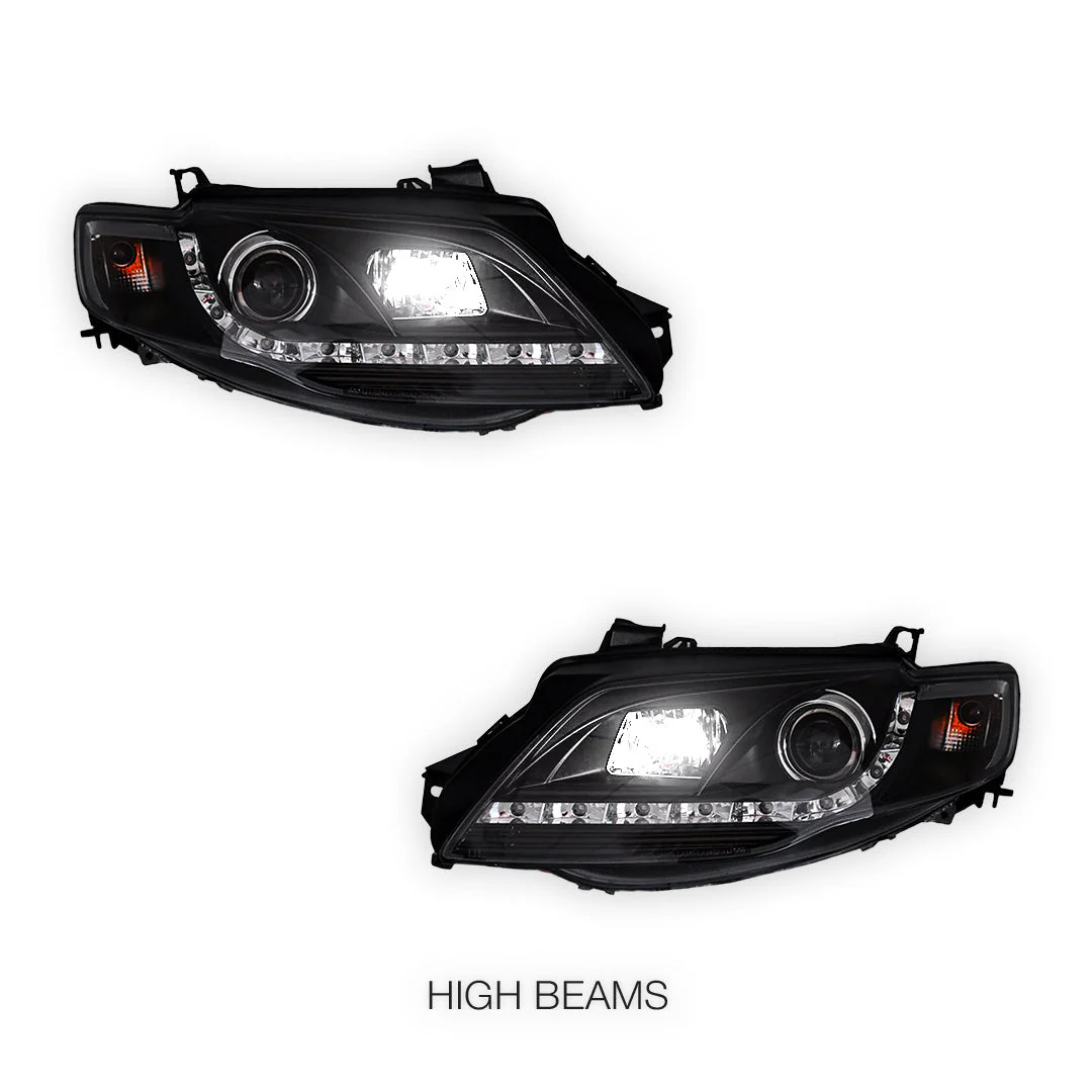 Ford Falcon FG Series 2 G6 (2011 - 2014) LED DRL Projector Headlights LH + RH - Image 2