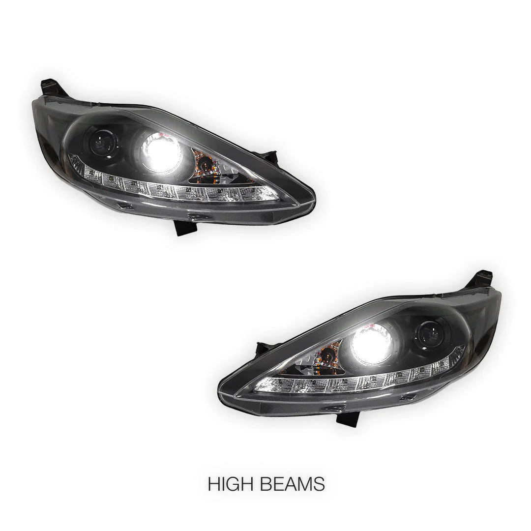 Ford Fiesta WS / WT (2009- 2013) LED DRL Projector Headlights LH + RH - Image 2