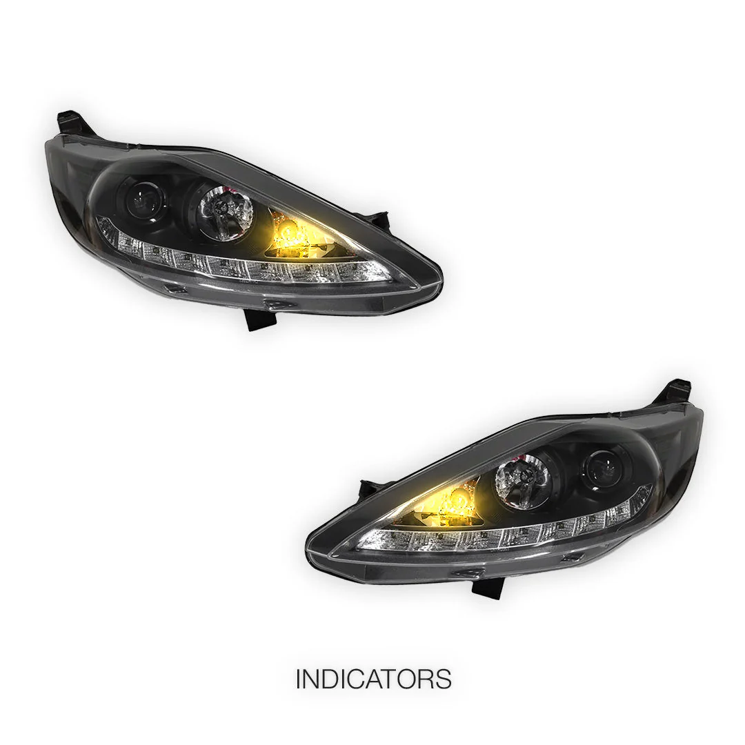 Ford Fiesta WS / WT (2009- 2013) LED DRL Projector Headlights LH + RH - Image 3