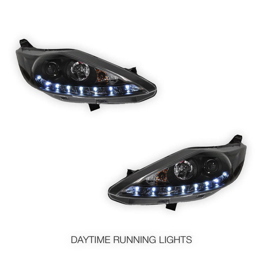 Ford Fiesta WS / WT (2009- 2013) LED DRL Projector Headlights LH + RH - Image 6