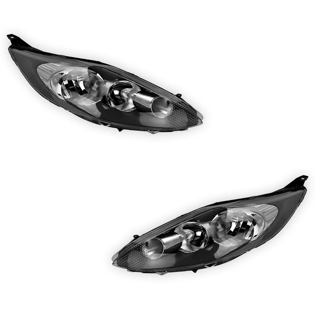 Ford Fiesta WT Thai Built (2010 - 2013) Black Halogen OEM Style Headlights LH + RH - Image 2