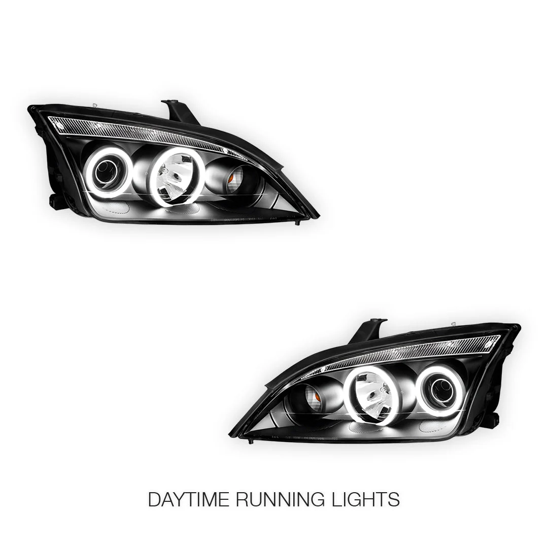 Ford Focus LS / LT (2005- 2008) CCFL Angel-Eyes DRL Projector Headlights LH + RH - Image 2