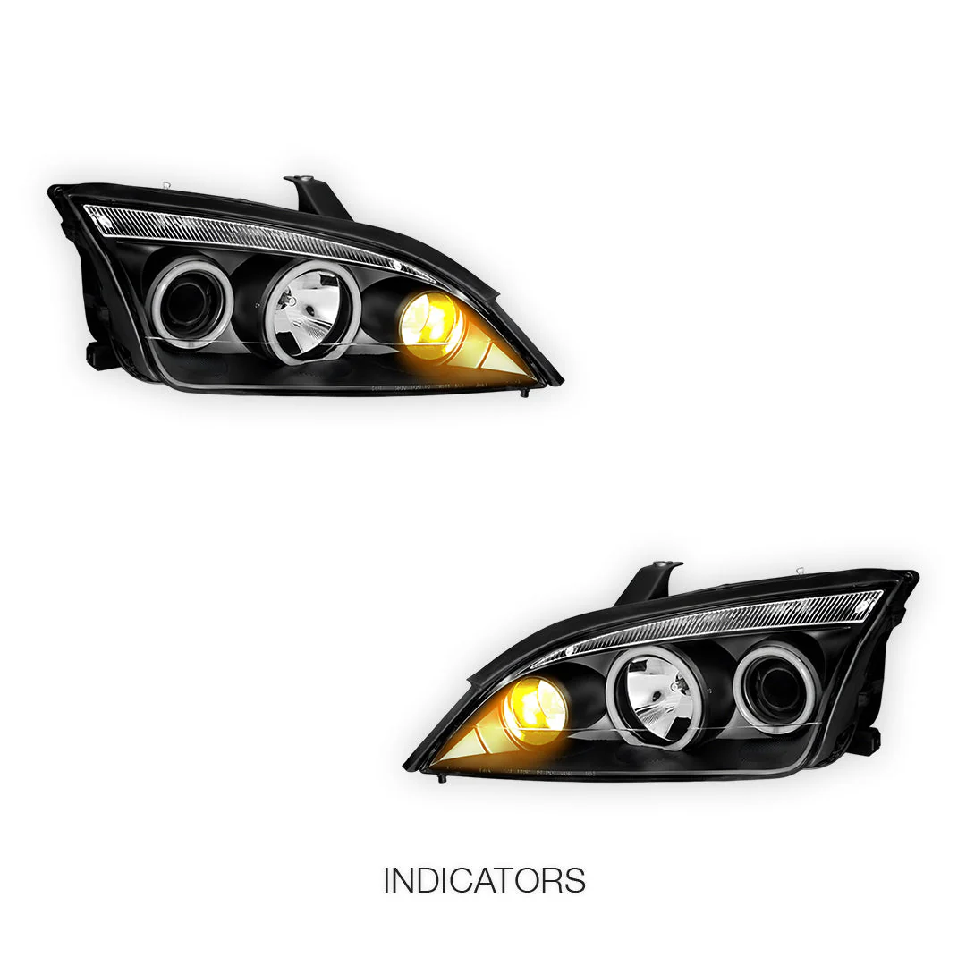 Ford Focus LS / LT (2005- 2008) CCFL Angel-Eyes DRL Projector Headlights LH + RH - Image 3