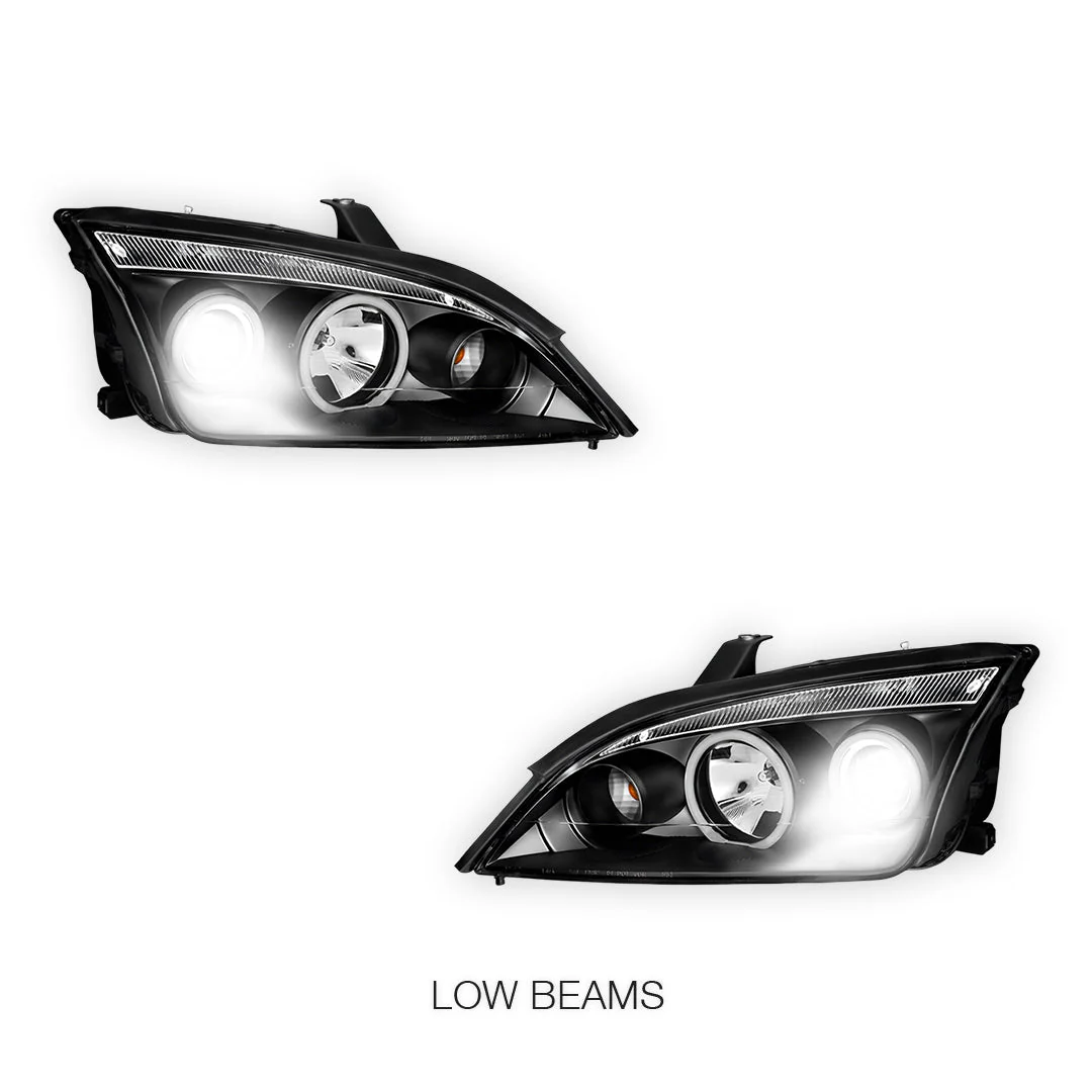 Ford Focus LS / LT (2005- 2008) CCFL Angel-Eyes DRL Projector Headlights LH + RH - Image 4