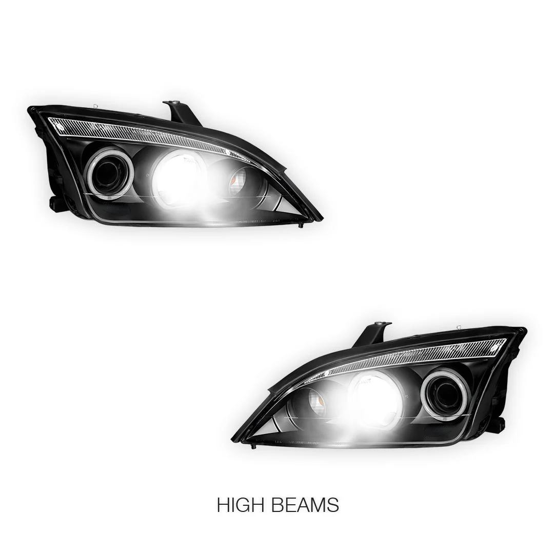 Ford Focus LS / LT (2005- 2008) CCFL Angel-Eyes DRL Projector Headlights LH + RH - Image 5