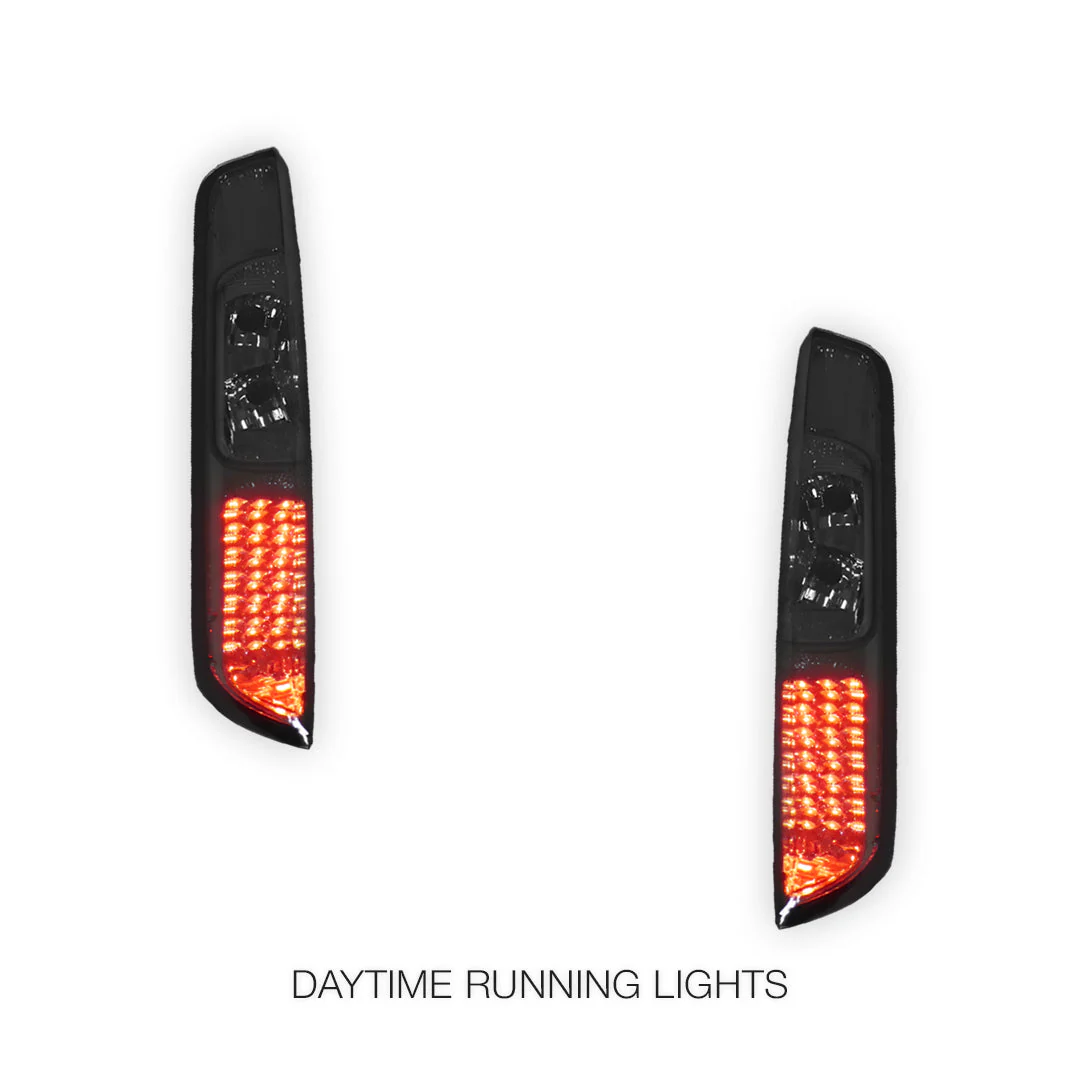 Ford Focus LS / LT (2005 - 2008) Smoked Black LED Tail Lights LH + RH - Image 2