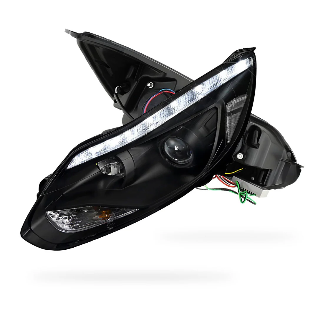 Ford Focus LW (2012- 2015) Halogen LED DRL Projector Headlights LH + RH - Image 7