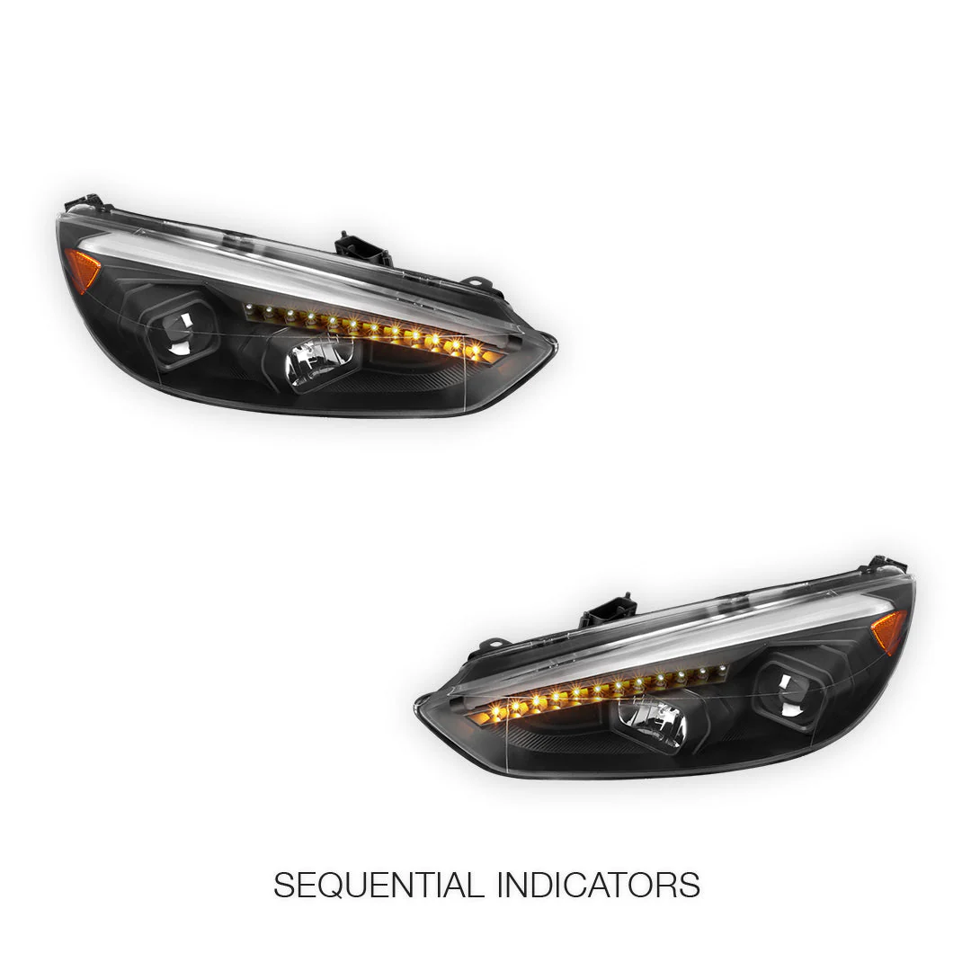 Ford Focus LZ (2015- 2018) 3D LED DRL Projector Headlights LH + RH - Image 3