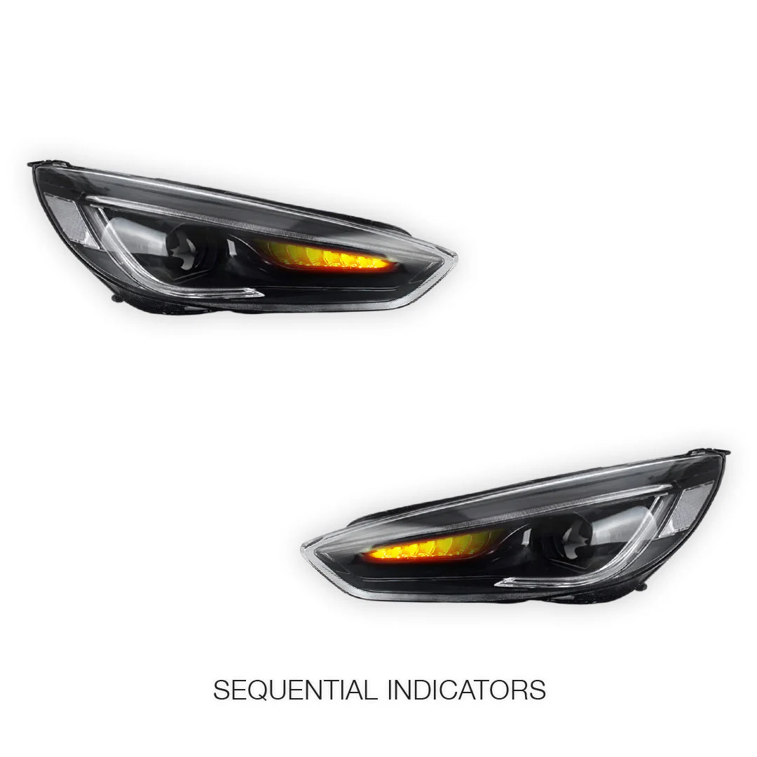 Ford Focus LZ (2015 - 2018) LED Headlights Halo DRL LH + RH - Image 3