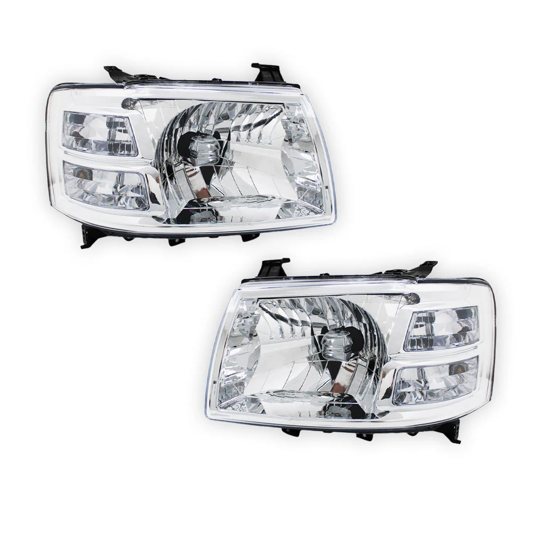 Ford Ranger PJ (2006 - 2009) Chrome OEM Style Headlights LH + RH - Image 2