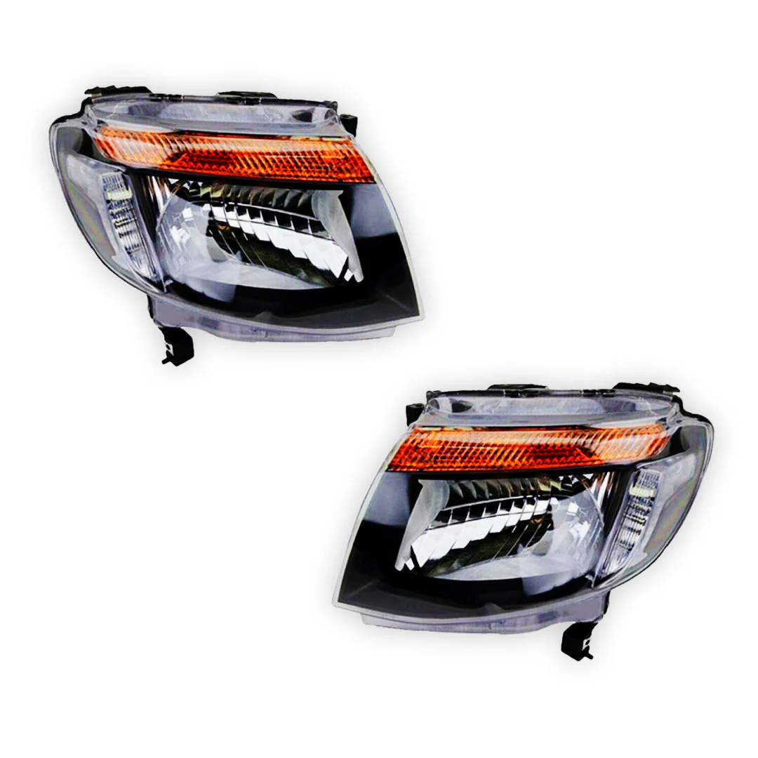 Ford Ranger PX (2011 - 2015) Black OEM Style Headlights LH + RH - Image 2