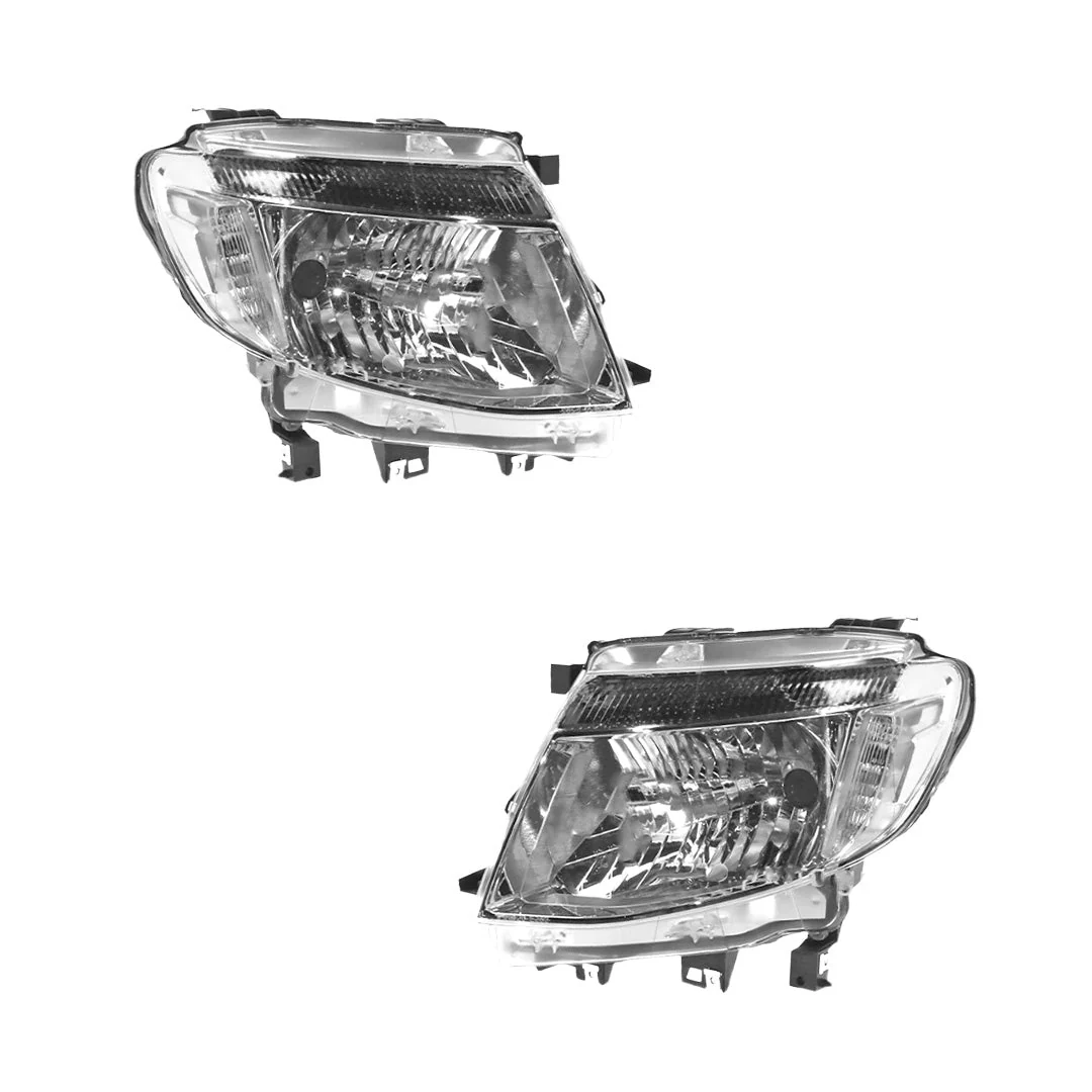 Ford Ranger PX MK1 (2011 - 2015) Chrome Halogen OEM Style Headlights LH + RH - Image 2