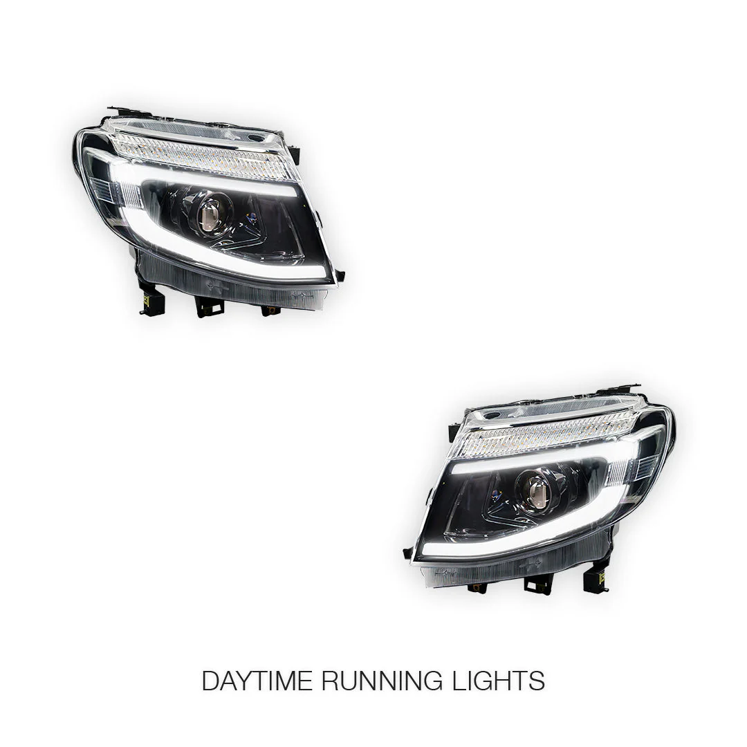 Ford Ranger PX MK1 (2011 - 2015) LED DRL Projector Headlights LH + RH - Image 2