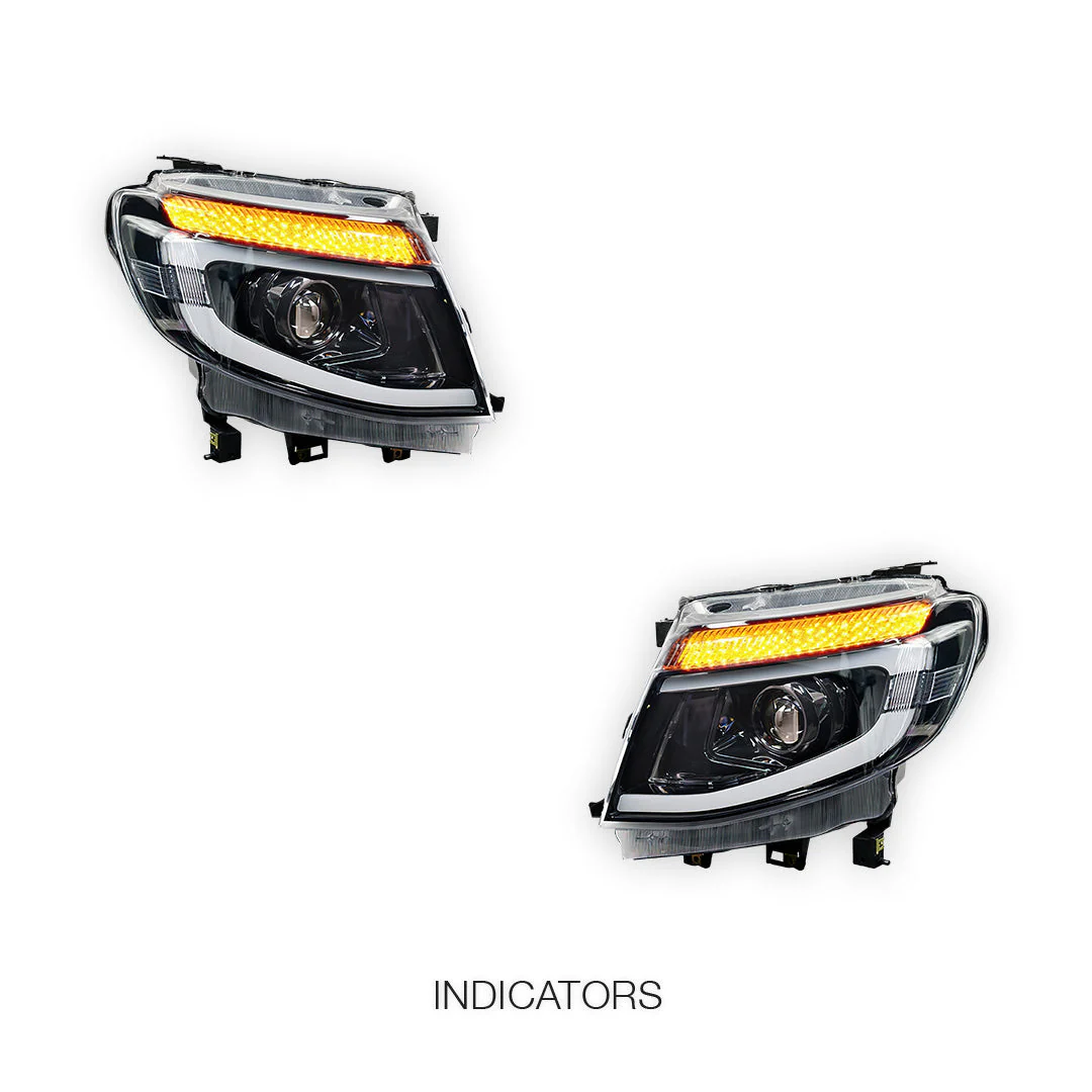 Ford Ranger PX MK1 (2011 - 2015) LED DRL Projector Headlights LH + RH - Image 4