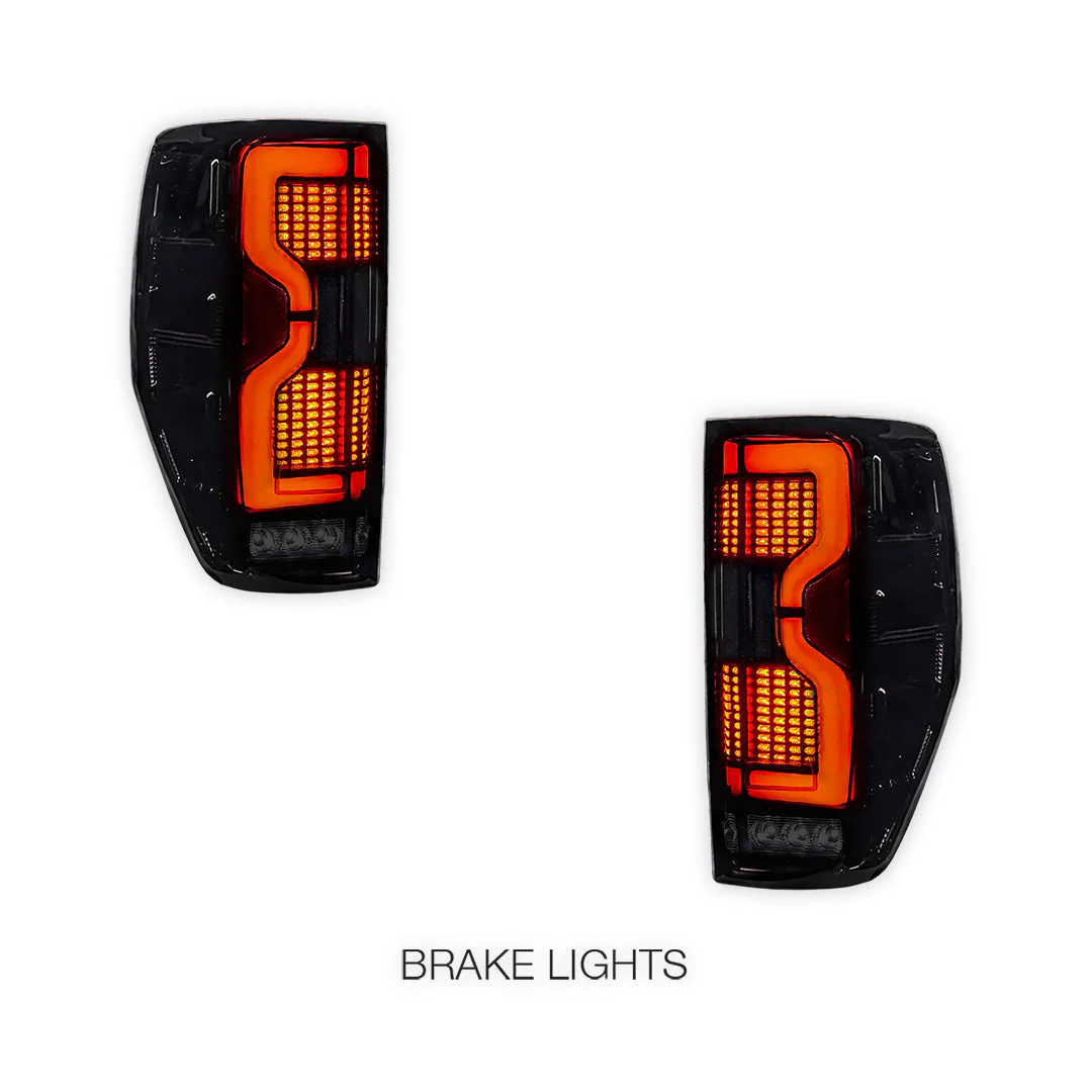 Ford Ranger PX MK1 / MK2 / MK3 (2011 - 2021) Smoked 3D Stripe Bar Full LED Tail Lights LH + RH - Image 2