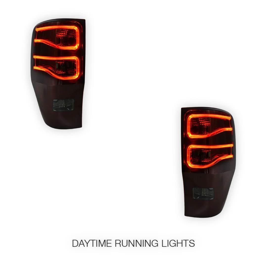 Ford Ranger PX MK1 / MK2 / MK3 (2011 - 2021) Smoked Red 3D LED Stripe Bar Tail Lights LH + RH - Image 2