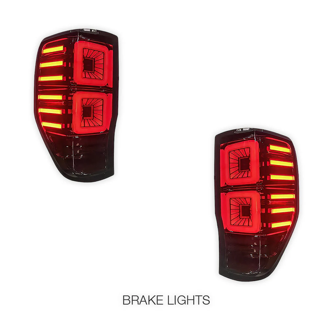 Ford Ranger PX MK1 / MK2 / MK3 (2012 - 2021) Smoked Block-Style LED Tail Lights LH + RH - Image 2