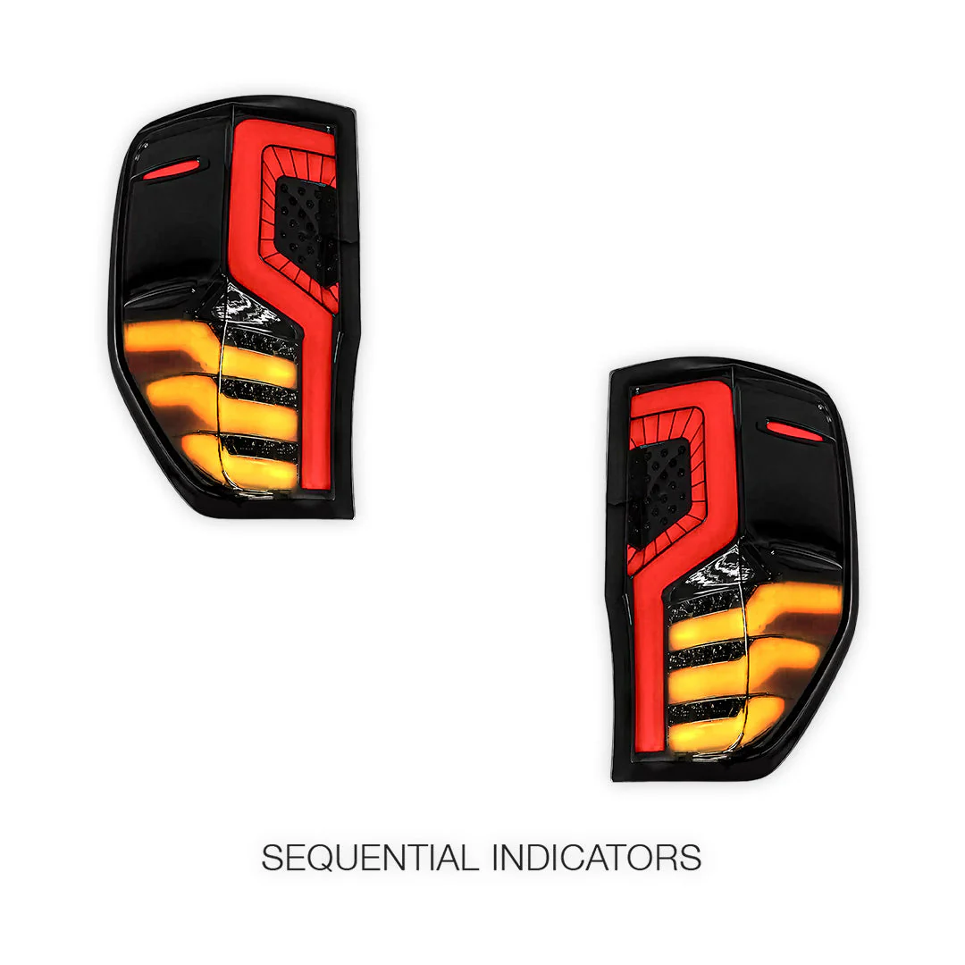 Ford Ranger PX MK1 / MK2 / MK3 (2012 - 2021) Smoked Razor-Style LED Tail Lights LH + RH - Image 2