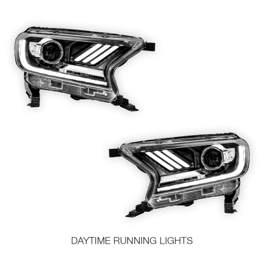 Ford Ranger PX MK2 / MK3 (2015 - 2021) Full LED DRL Dual Beam Projector Headlights LH + RH - Image 2