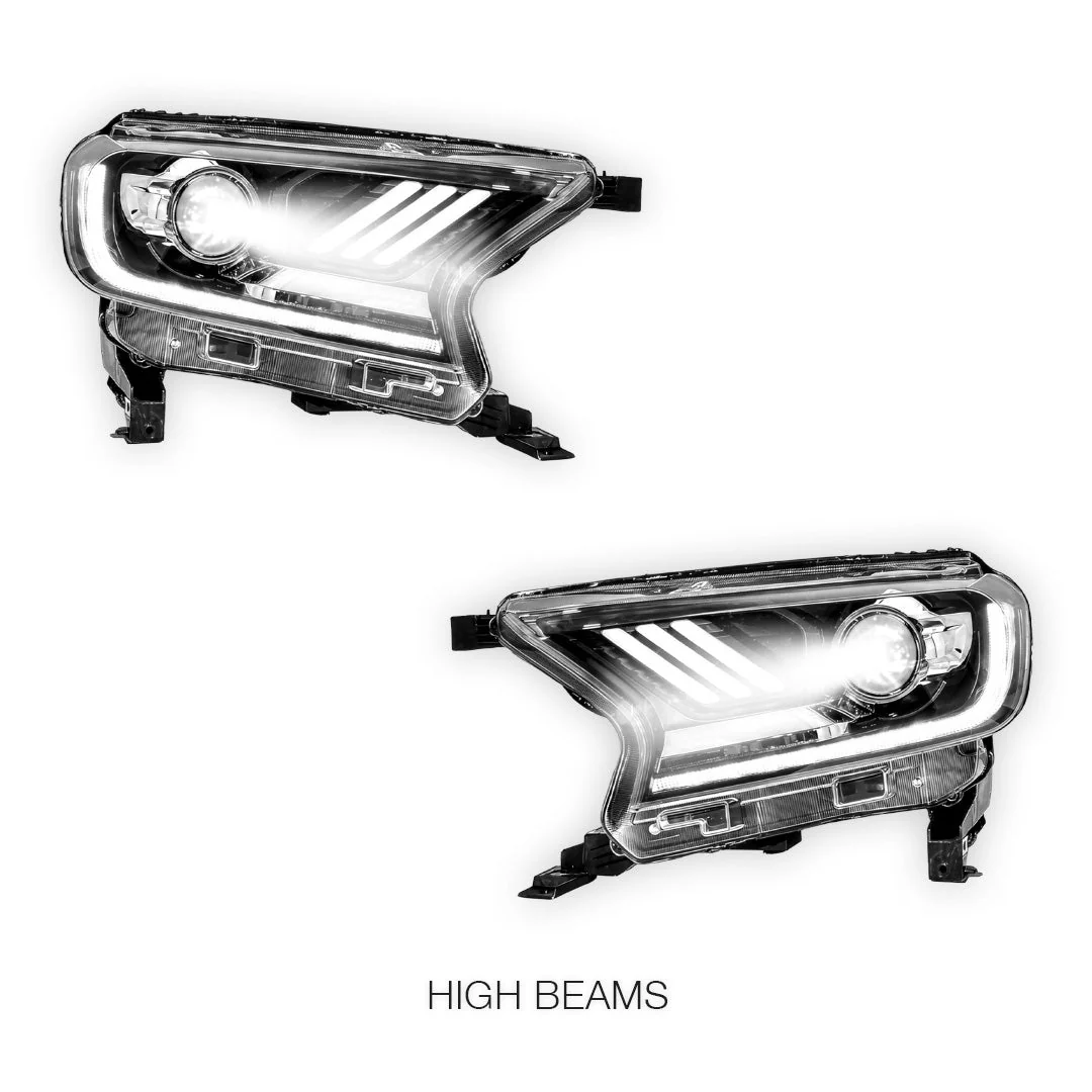Ford Ranger PX MK2 / MK3 (2015 - 2021) Full LED DRL Dual Beam Projector Headlights LH + RH - Image 5