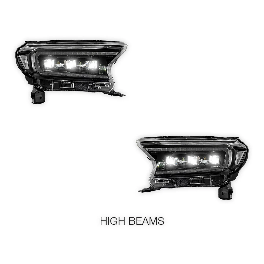 Ford Ranger PX MK2 / MK3 (2016 - 2021) Projector LED Headlights LH + RH - Image 2