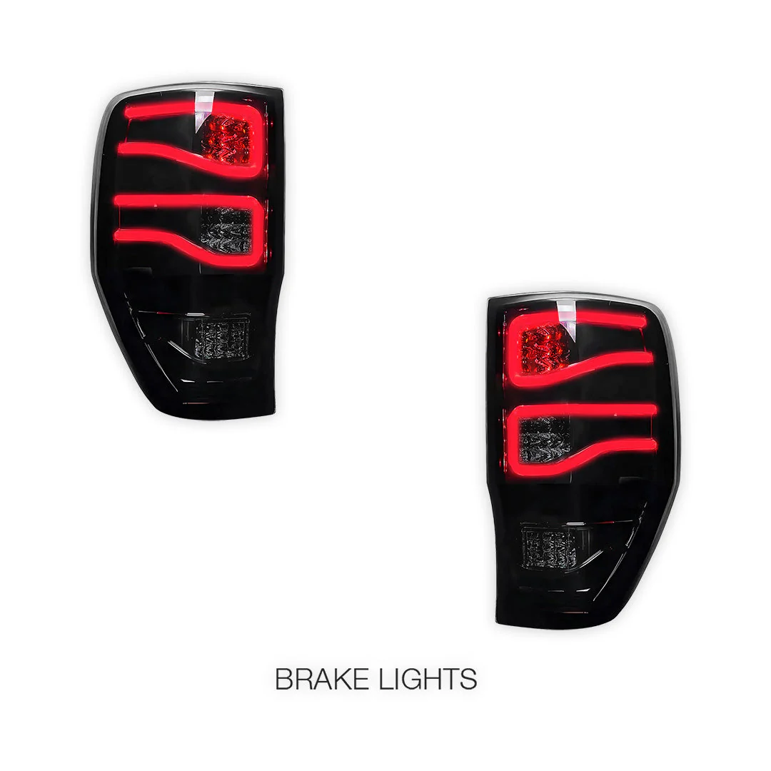 Ford Ranger T6 PX MK1 / MK2 / MK3 (2012 - 2021) Smoked Matrix Style LED Tail Lights LH + RH - Image 2