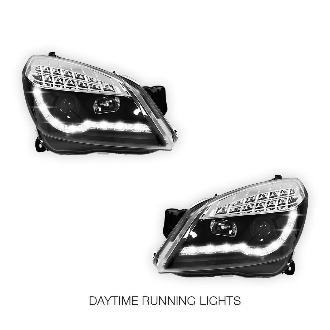Holden Astra AH (2004 - 2012) LED DRL Projector Headlights LH + RH - Image 2
