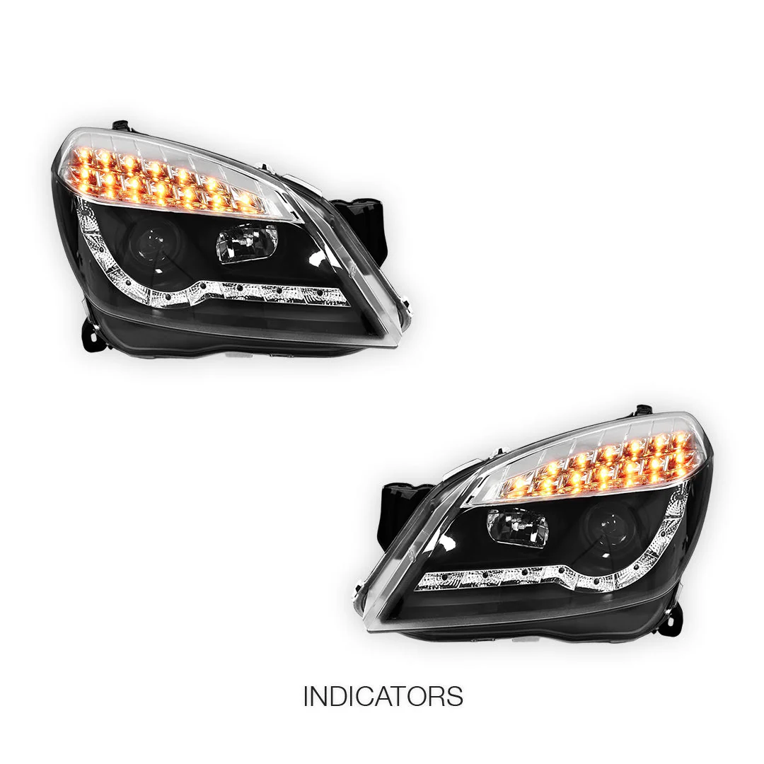 Holden Astra AH (2004 - 2012) LED DRL Projector Headlights LH + RH - Image 3