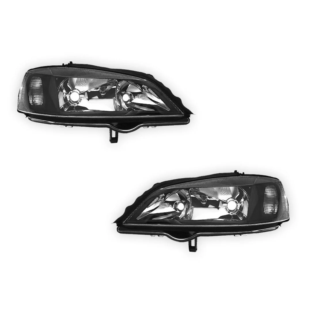 Holden Astra TS (1998 - 2004) Black OEM Style Headlights LH + RH - Image 2