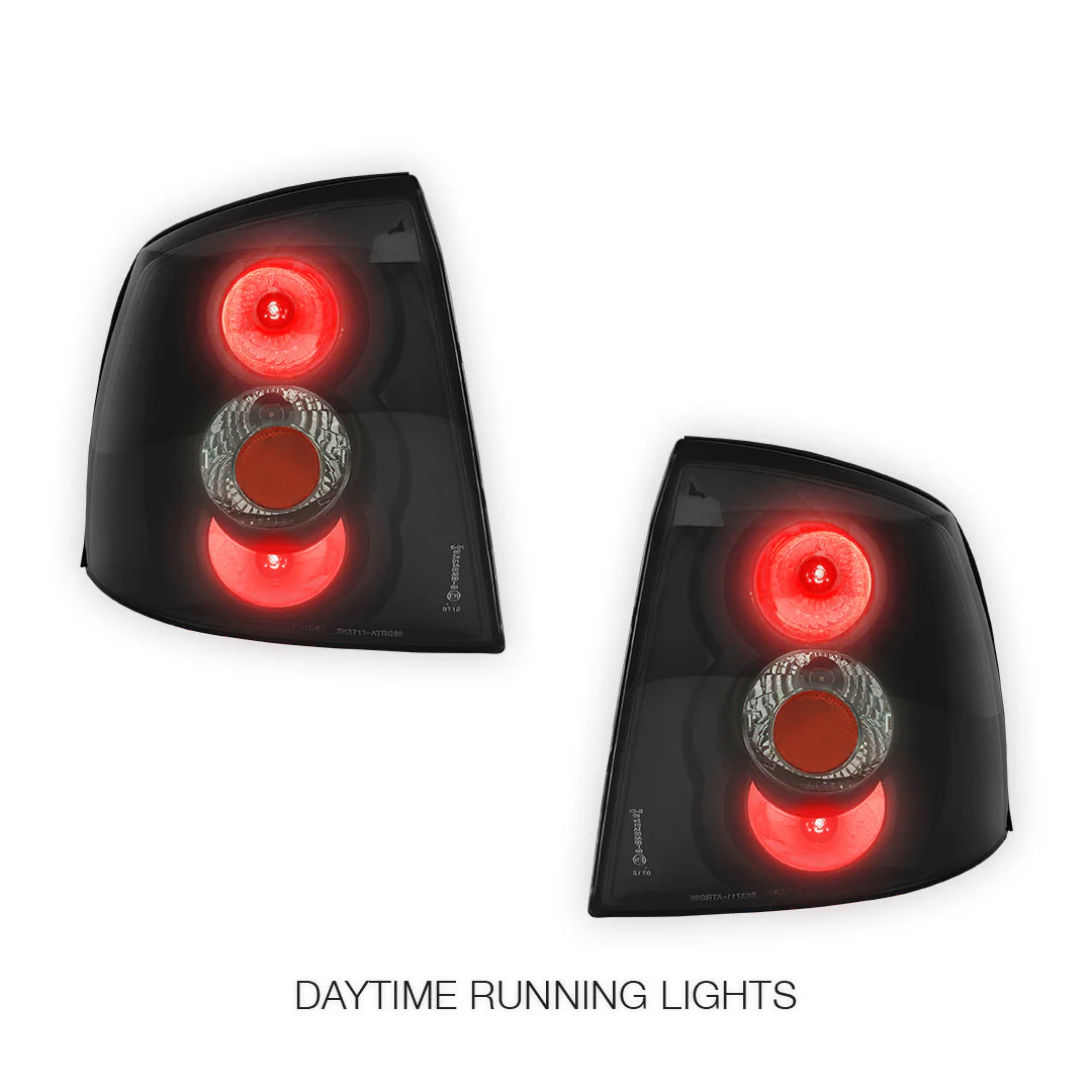 Holden Astra TS/ TF G (1998 - 2004) Black Altezza Halogen Tail Lights LH + RH - Image 2