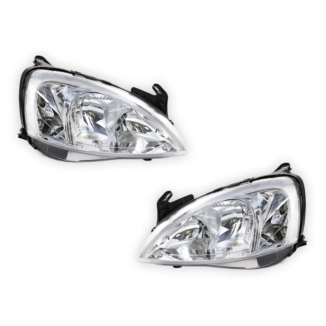 Holden Barina XC (2001 - 2011) Headlights No Lines LH + RH - Image 2