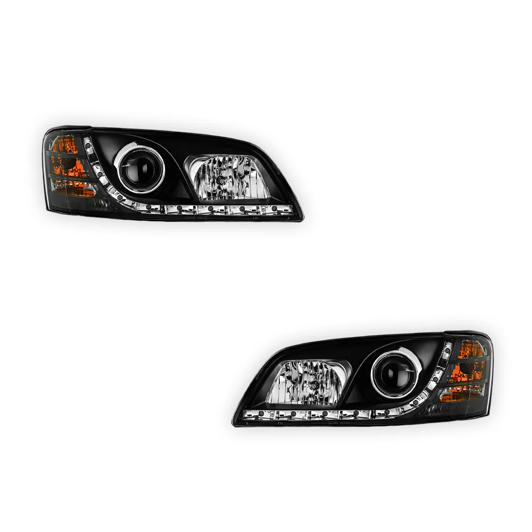 Holden Commodore VE Series 1 (2006 - 2009) Black DRL LED Projector Headlights LH + RH - Image 12