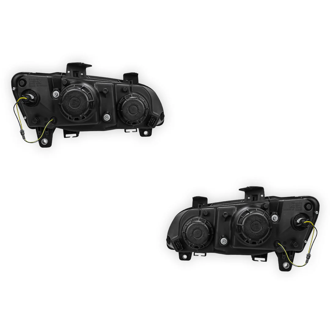 Holden Commodore VE Series 1 (2006 - 2010) Black DRL LED Projector Headlights LH + RH - Image 3