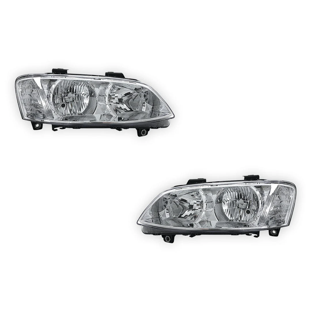 Holden Commodore VE Series 2 (2010 - 2013) Chrome OEM Style Headlights LH + RH - Image 2